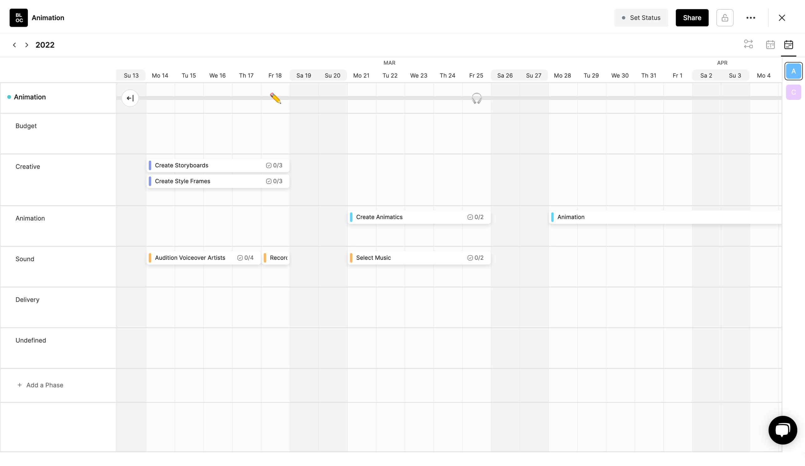 Animation Production Schedule Template Assemble